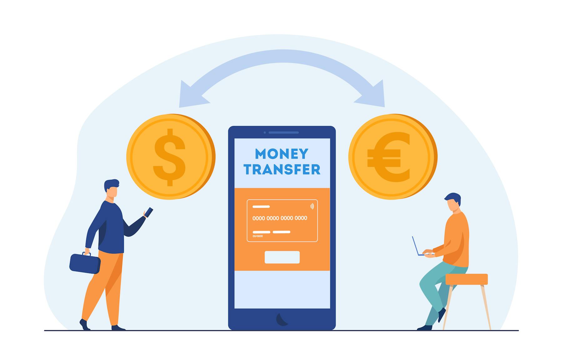 Illustration transfert international d'argent