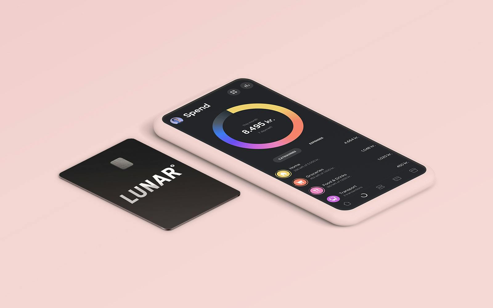 Lunar bank card and Lunar mobile app