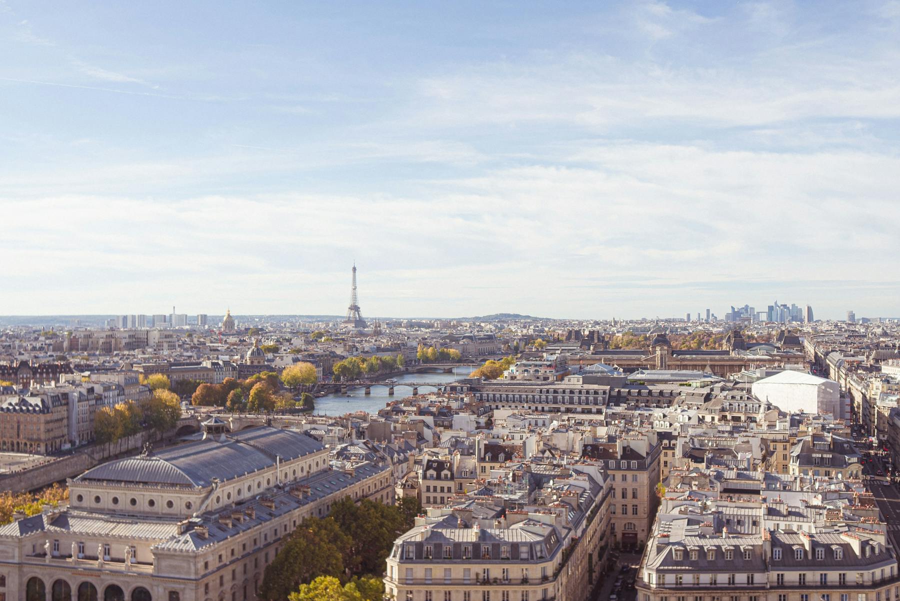 Vue de Paris avec la Seine et la Tour Eiffel, symboles de la France