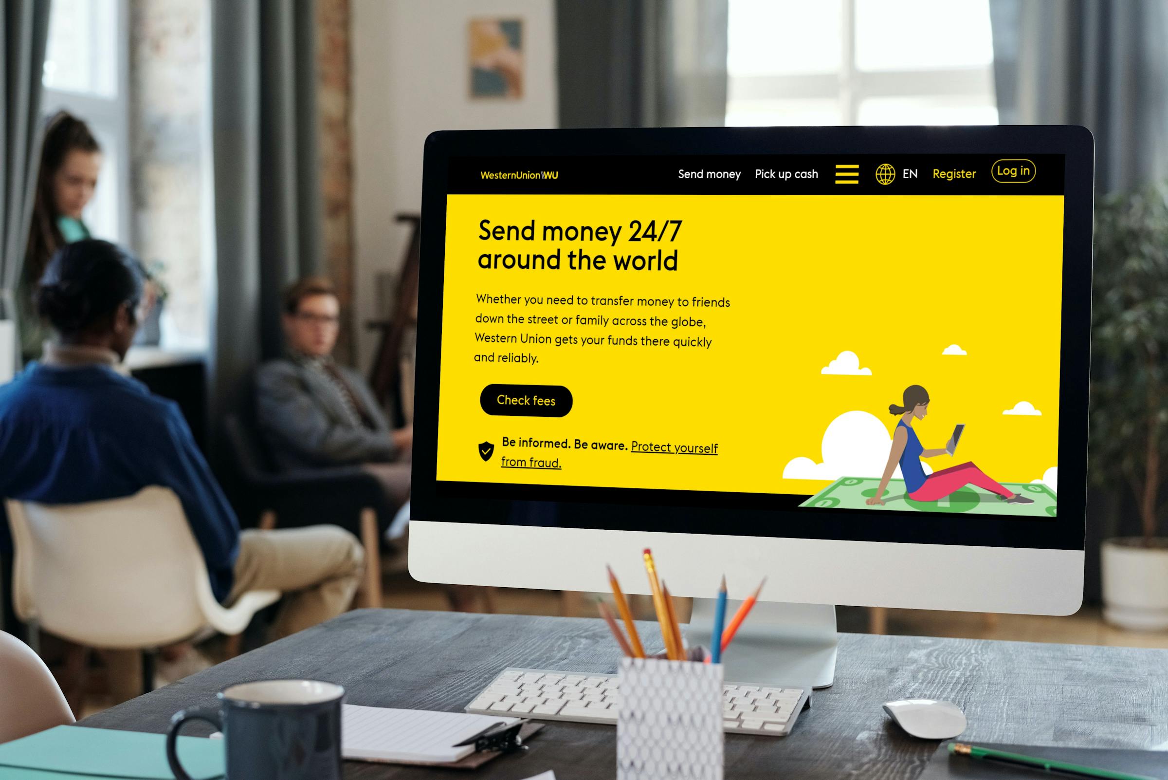 Capture d'image du site web Western Union
