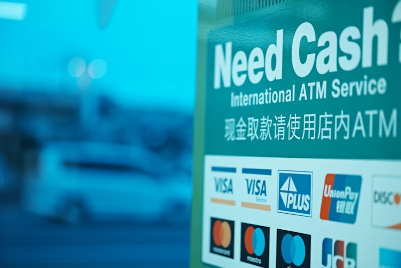 Visa Mastercard and card issuer networks on atm abroad