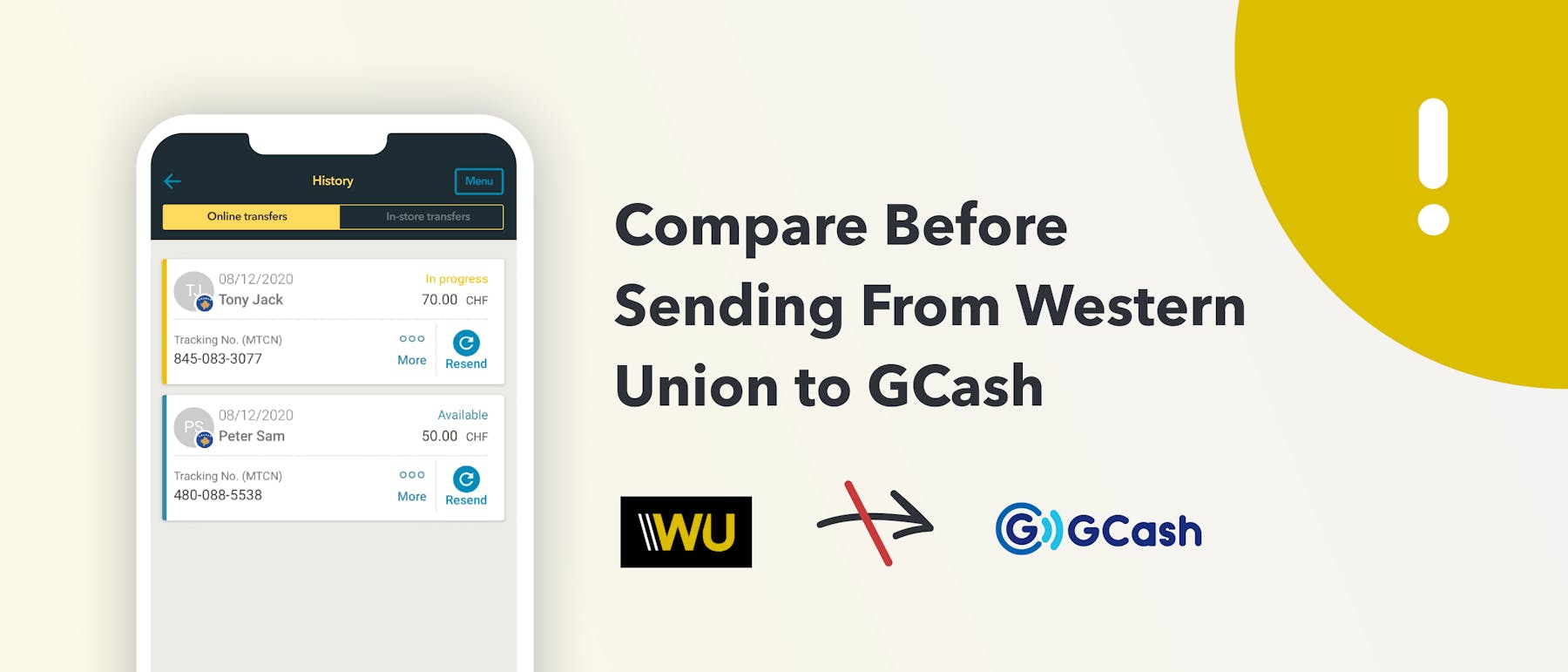 Send money from Western Union to GCash