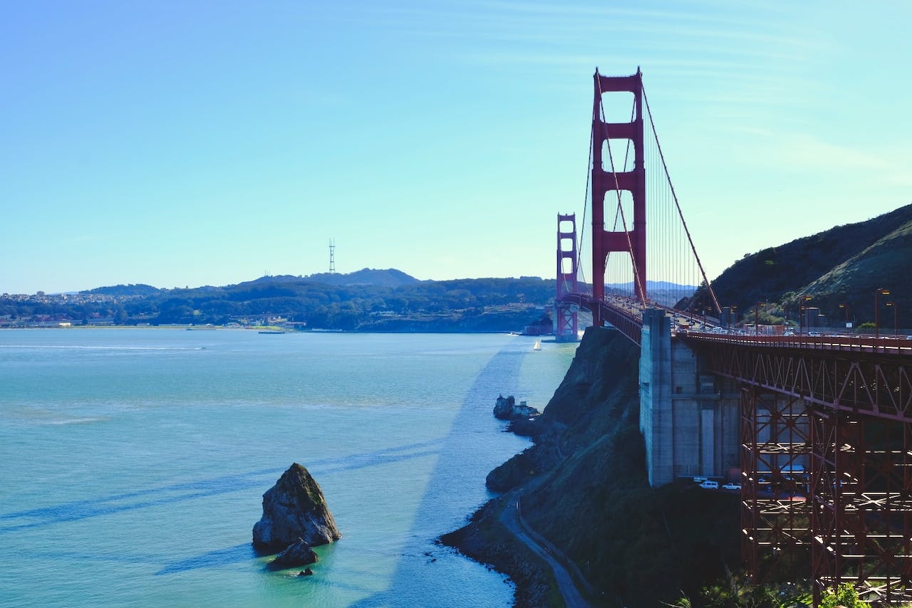 The Golden Gate Bridge from Marin Country San Francisco California