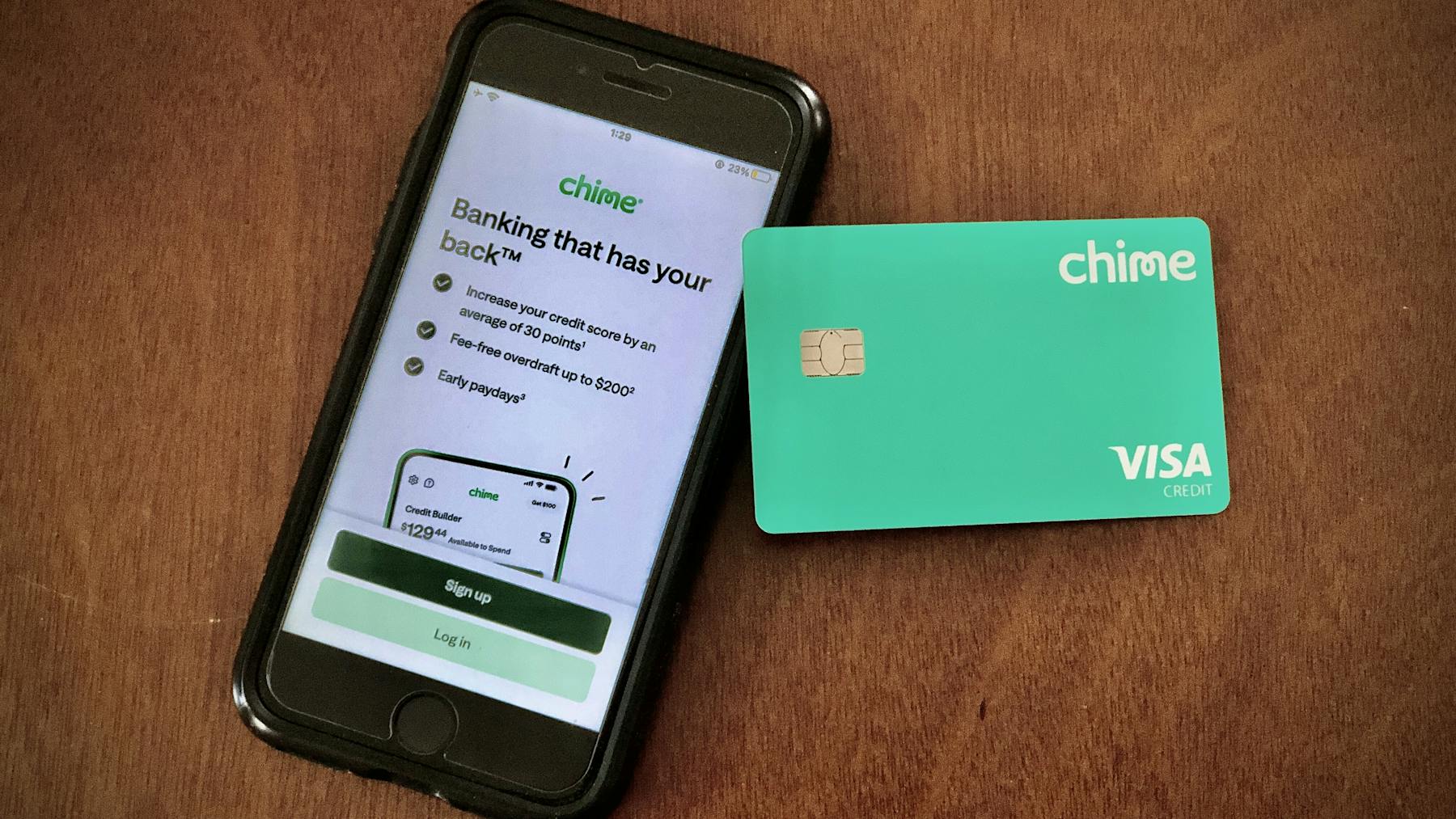 Chime app and Chime Visa Secured Credit Builder Card