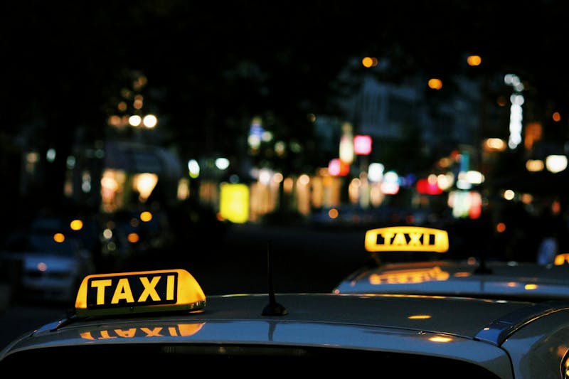 taxi car cabs in the city