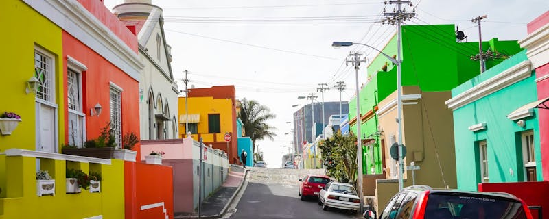 A colourful street in Bo-Kaap, Cape Town, South Africa.